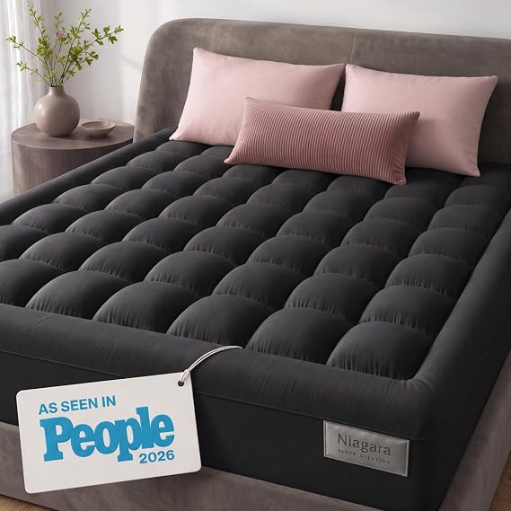 Niagara Sleep Solution 綿100% トップ クイーンサイズ マットレスパッド ピロートップ