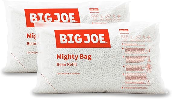 Big Joe Bean Refill 2 Pack Polystyrene Beans for Bean Bags or Crafts, 100 Liters per Bag