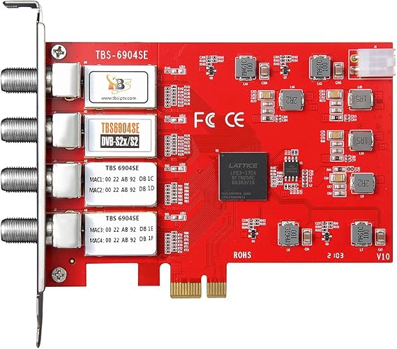 TBS 6904SE DVB-S2 / S / S2X Quad Tuner PCIe Card for Satellite Live TV