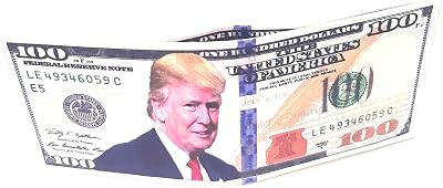 Generic Mens Novelty Trump Wallet - Blue Fabric & Plastic, Bi-Fold, Adult Trump Supporters, Trump Design