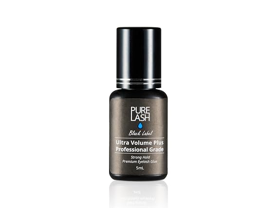 Strong Professional Eyelash Extension Glue / Pure Lash / Black Label / 5 Milliliter / Strong Hold / 1-2 Seconds Drying Time / Retention 7-8 Weeks / Professional Use Only / Premium Adhesive