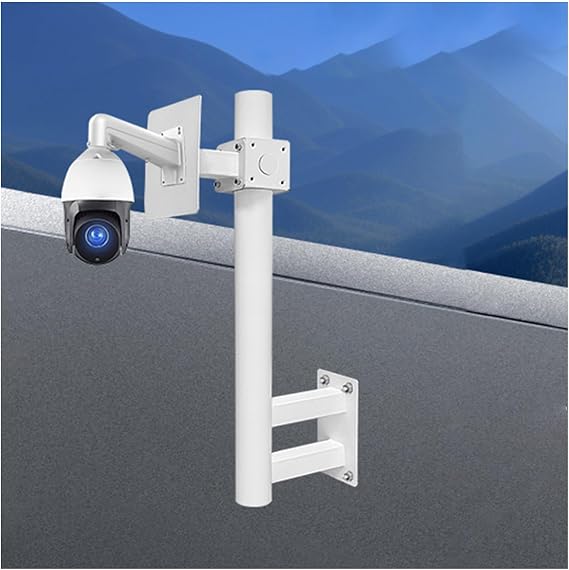 LXLZYXSF Wall Dome/CCTV/IP/PTZ Security Camera Mount Bracket and Post, Universal Surveillance Camera Post Rack for Outdoor Residential Farm, White(Light Coffee,1.64feet/19.6" H)