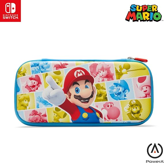 PowerA Protection Case for Nintendo Switch, Switch Lite & OLED Model, Hard Shell Protective Pouch with Carry Handle and 9 Game Cards Storage, Official: Mario Pop