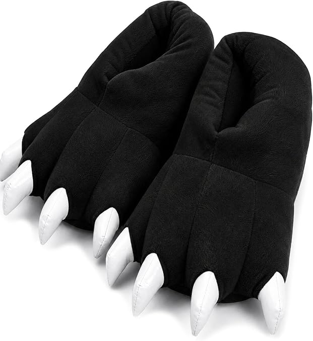 Plush Soft Monster Claw Slippers Dino Paw For Halloween Cosplay Adults Teen