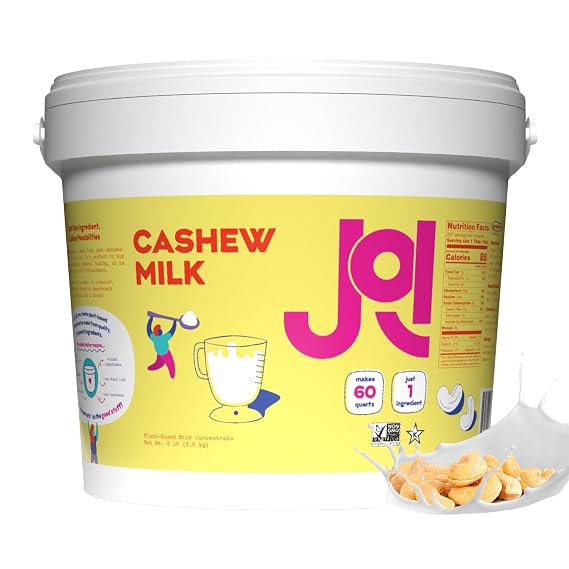 Cashew Milk Unsweetened Plain Concentrate by JOI - 60 Quarts - Vegan, Kosher, Shelf Stable, Keto-Friendly, Dairy Free, Fat Free Milk - Almond Milk Powder Substitute, Coffee & Plant Milk Creamer