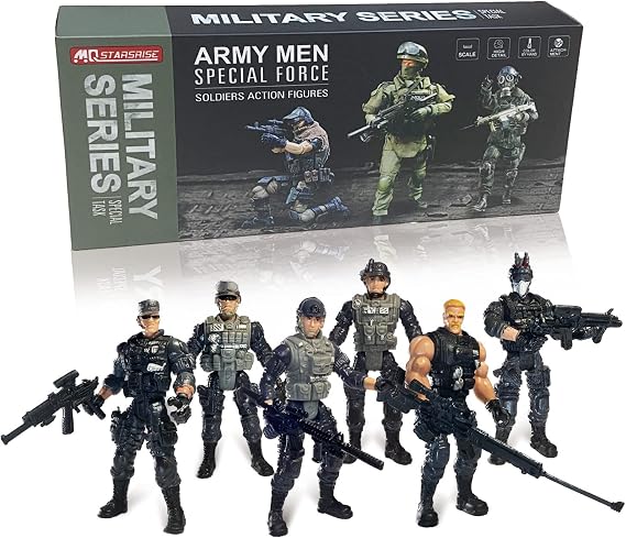 Army Men Action Figures, Soldiers Toys for Boys 4-7 | Army Men Action Figures Military Playset Toy with Weapons for Boys Age 3+