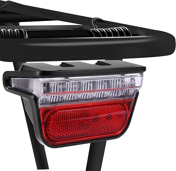 Flash Ebike Taillight 220 Wide Visibility, Fits for Rack Holes 50mm, Electric Bike Rear Light 6V-48V with SM/Waterproof Connector (SM Connector)