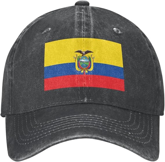 Ecuador Flag Baseball Cap Ecuador Cowboy Hat Adjustable Washable Retro Ecuadorian Hats for Men Women Adult