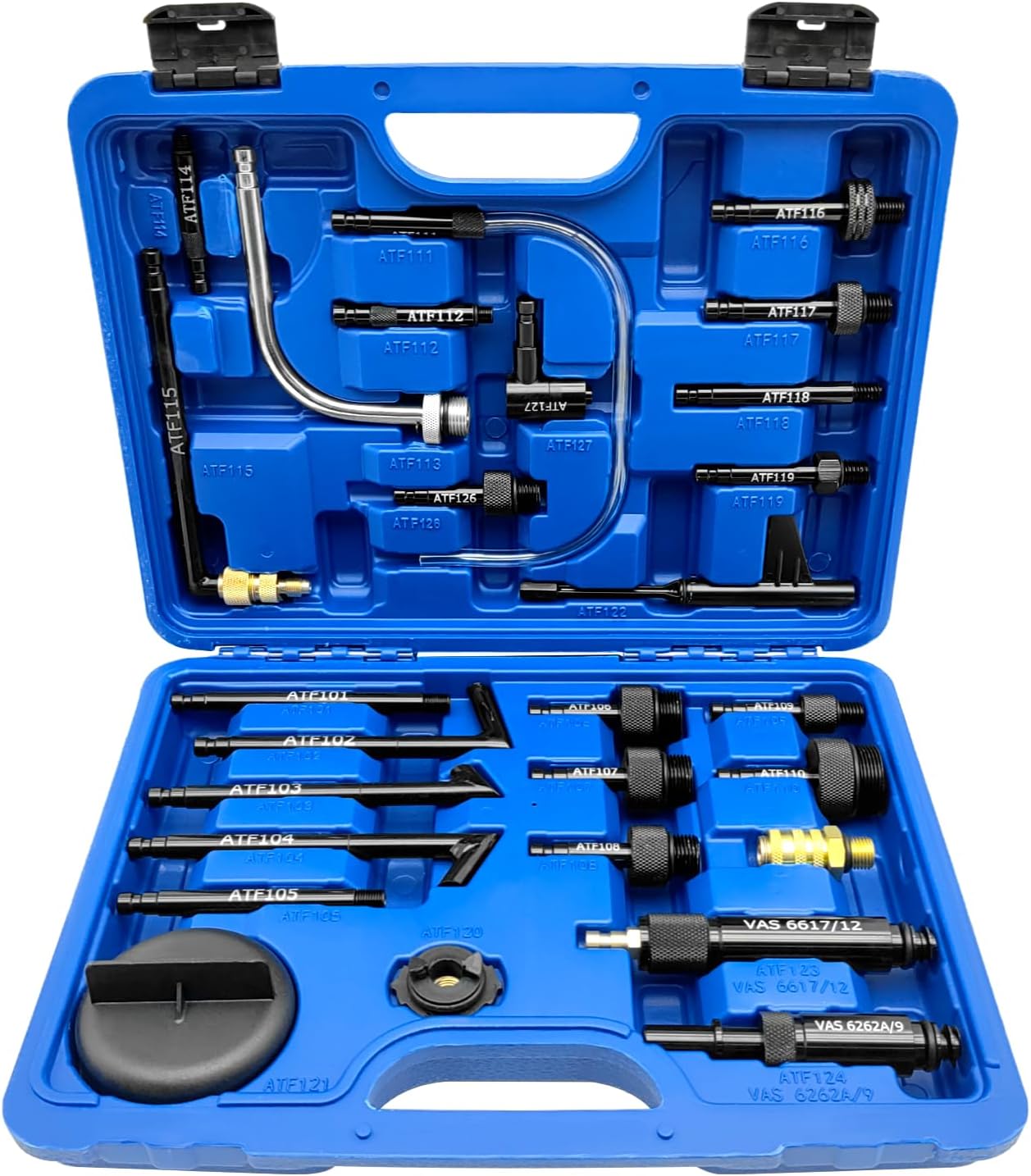 ZKTOOL 27PCS Transmission Fluid Filling Adapter Automatic Transmission Fluid Oil Filling Filler Adapter, ATF Adaptor Set Compatible with VW, Audi, Skoda, BMW, Nissan, Porsche, Benz ect