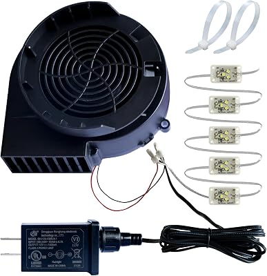 DomKom Replacement Inflatable Blower 1.5A for Inflatable Yard Decorations, with 12V2.0A adpter and 5pcs LED Lights, for Below 12FT Blow up Decorations