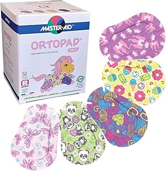 Ortopad Girls Adhesive Eye Patches, 50/bx, Ice Cream Pack, Reg Size 4+ yr
