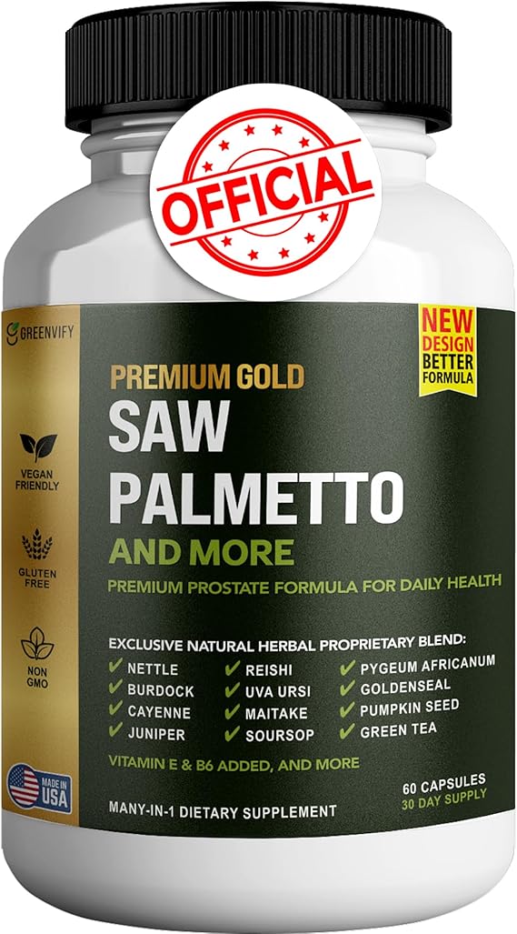 Saw Palmetto for Men Prostate Supplement, Potent Prostate Support for Urinary Health and DHT Blocker, 60 Capsules
