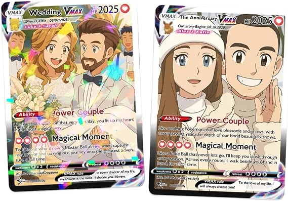 Custom Poke Card with Photo Name Text - Poke Cards Themed, Gifts of Poke Birthday Cards for Wife, Friends, Best Friends, And Father, Waterproof Card