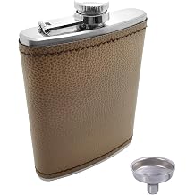 Çelik Üzeri Gri Deri Kaplı 8 oz 240 ml İçki Matarası py96gr