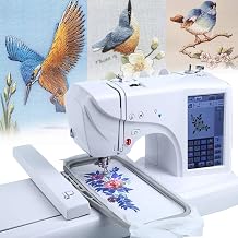 Electric Embroidery Machine with 4x4/4x9.2" Embroidery Area and LCD Touch Screen, with Extension Table, for Beginners and DIY Enthusiasts, Easy Sewing