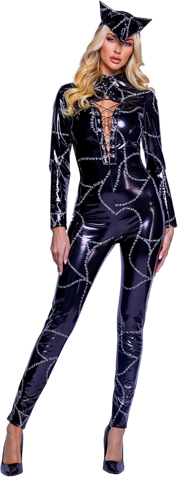 Roma Costume Womens 2pc Feisty Feline Catwoman
