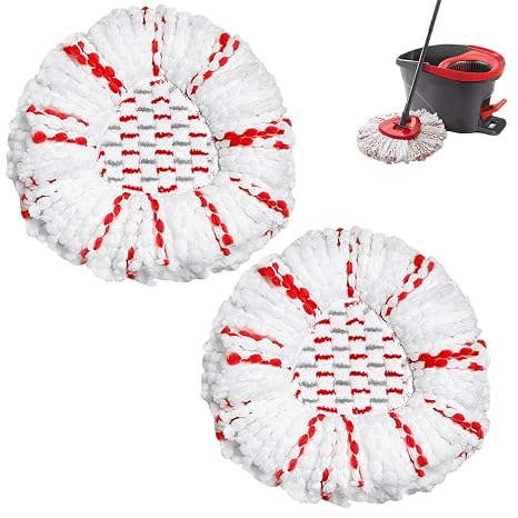 Mop Head Replacement, 2Pack Spin Mop Heads Refills | Compatible for Triangle Swivel Mops, Microfiber Swivel Mops Refill for Deep Cleaning All Floors, Easy to Replace