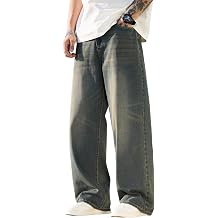 Mens Wide Leg Baggy Jeans Y2k Casual Fashion Loose Denim Pants Work Office Streetwear