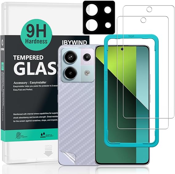 Ibywind 2 Pack Screen Protector For Xiaomi Redmi Note 13 Pro 5G /Poco X6 5G 6.67",9H Hardness Tempered Glass,With 1Pc Camera Lens Protector,Easy to Install