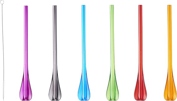 Smoothie Milkshake Spoon Straws - set of 6