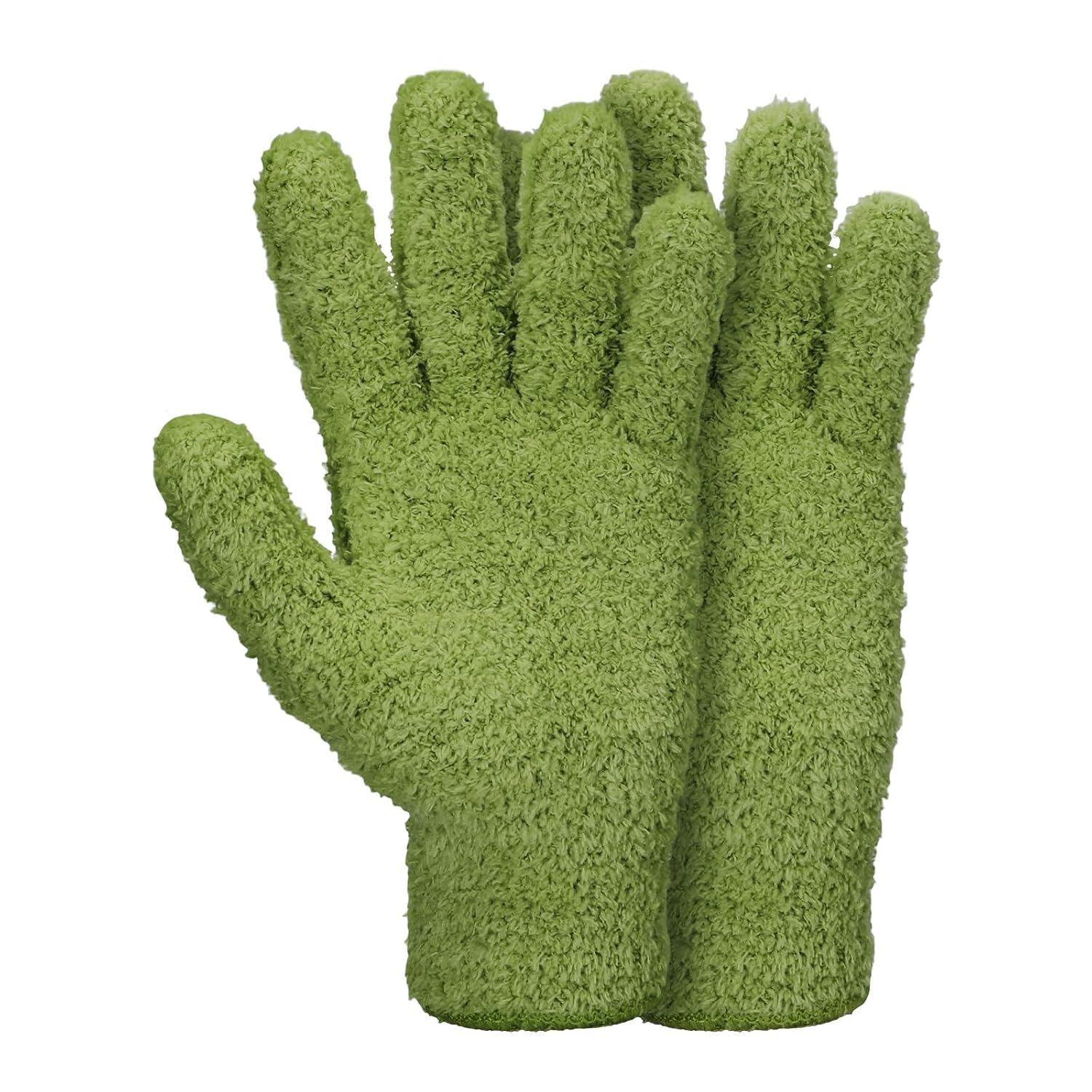 Abeillo Microfiber Gloves for Plants Dusting Cleaning, Reusable Washable Cleaning Gloves Mittens House Cars Blinds Dusting(Leaf Green)