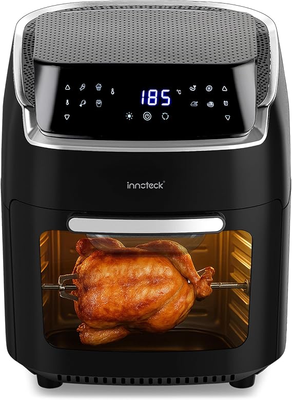 Innoteck 12L Air Fryer Oven with Rotisserie, 1800W Digital 6-in-1 Air Fryer, 8 Presets