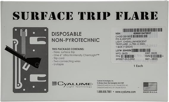 Cyalume Surface Tip Flare, Miltary Grade, 5 Minutes Duration, High Intensity Orange