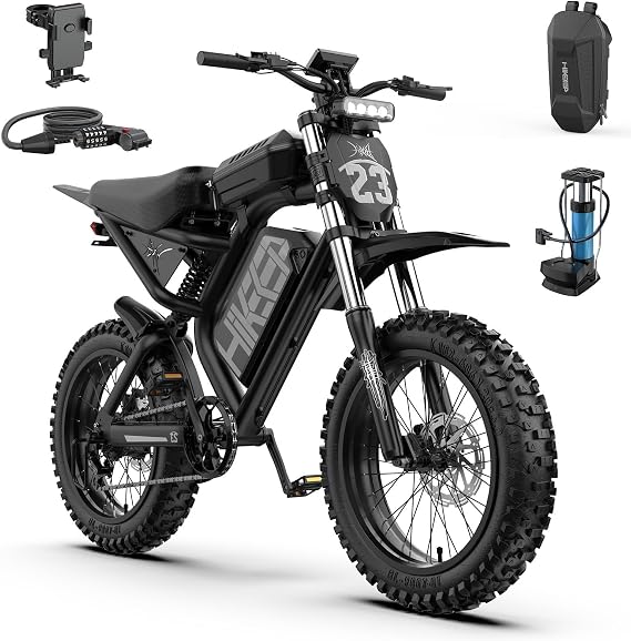 Electric Dirt Bike for Adults, 40Ah Fat Tire E-Bike with 20x4.0 Tires