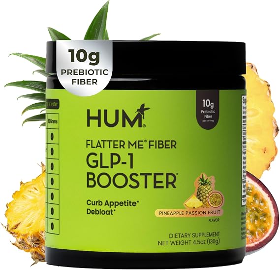 HUM Flatter Me Fiber Pineapple Passion Fruit Fiber Powder, 10 Servings