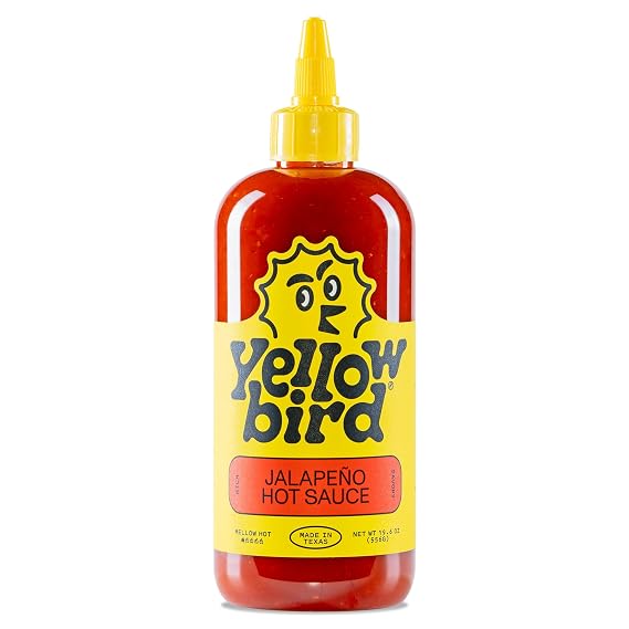 Yellowbird Classic Jalapeno Hot Sauce 19.6 oz. Tabletop Size (Mellow Hot | 1 Bottle | Made in Texas)