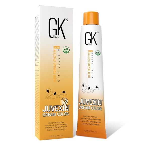 GK HAIR Color Cream 8.0 Intense Natural Light Blonde 100% Grey Coverage | Semi, Demi-Permanent Results | 810 Vol Semi | 20-30-40 Vol Permanent Salon Quality Hair Dye For Women & Men 3.4 Oz