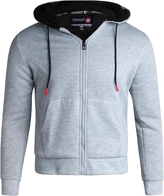 CANADA WEATHER GEAR Mens Hoodie - Casual Sherpa Lined Fleece Full Zip Up Hoodie Sweatshirt - Cozy Hoodies for Men M-XXL