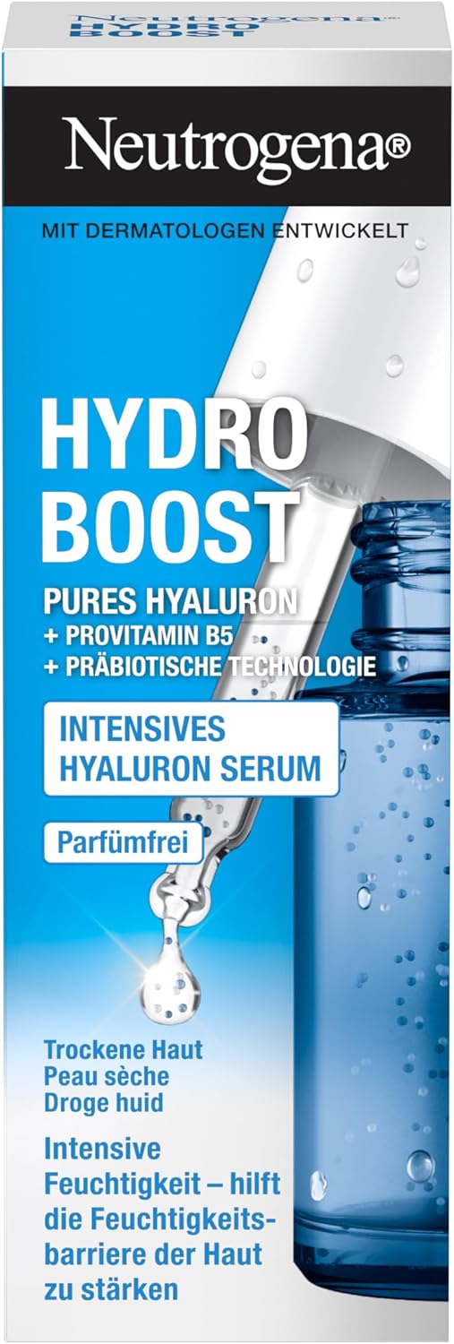 Neutrogena Hydro Boost Intensive Hyaluronic Serum Face Care with Hyaluronic Acid & Provitamin B5 for Dry Skin, 15 ml