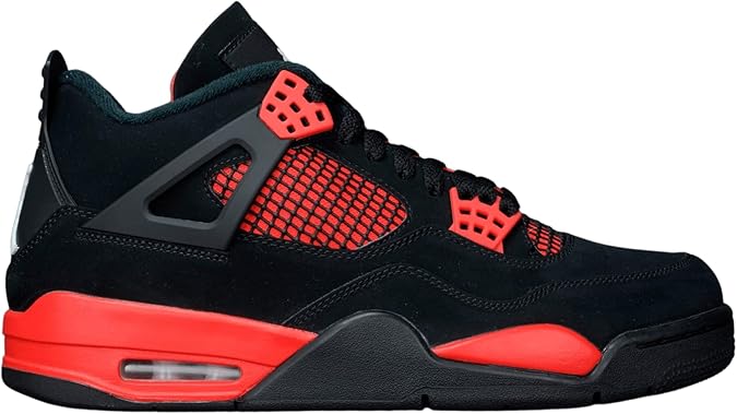 Mens Jordan 4 Retro Red Thunder Black/Multicolor-Multicolor CT8527 016, Black/White-Red , 9.5