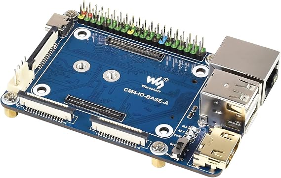 Raspberry Pi Compute Module 4 IO Board, Mini Baseboard A Lite Version Includes standard CM4 socket and color-coded Raspberry Pi 40PIN GPIO header onboard CSI/DSI/FAN/HDMI/USB/RJ45 connector
