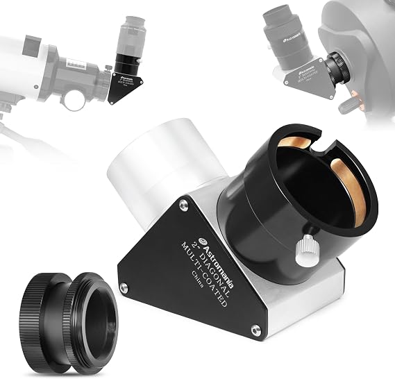 Astromania 2 Inch SCT Diagonal 90-Degree Mirror Fully Metal with 93% Reflectivity Across Visible Spectrum - Suitable for Most Telescopes, Including Refractor and Schmidt-Cassegrain telescopes