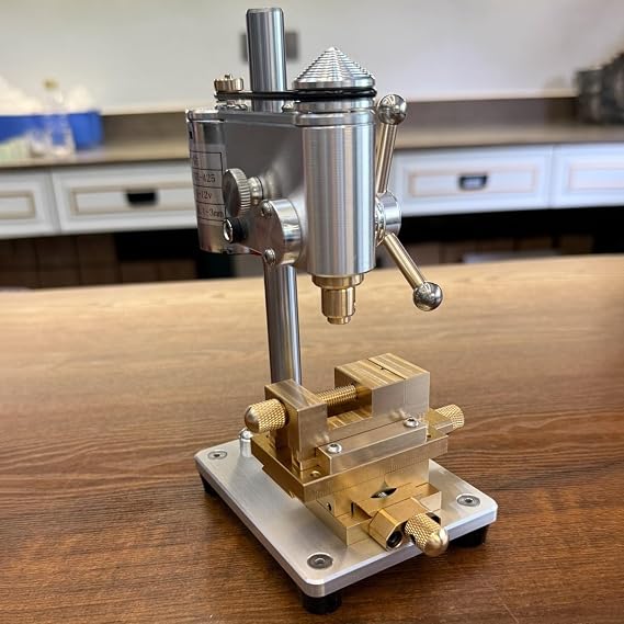 Mini Bench Drill Press, Precision Watch Drill Press, Small Benchtop Drill Press, Watchmaker Precision Bench Drill, Variable Speed, Clamping Range 0.3-4mm, for DIY, Watch Repair(Upgrade)