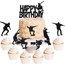 Skateboard Cake Decor Cupcake Toppers Skateboarding Cupcake Picks Sport Theme Birthday Party Cake Decorations Supplies