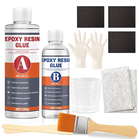 Fiberglass Repair Kit, Anti Sagging Formula, No Drip Run During Curing | Suitable for Bathtubs Boats Cars, Enabling Structural Level Repairs for Various Substrates Including Metal Wood Fiberglass