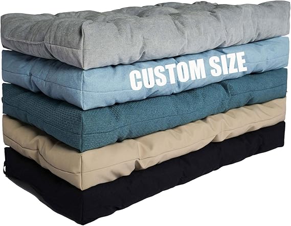 Pcevathiy Custom Bench Cushions for Indoor/Outdoor Furniture, Tufted Swing/Piano Seat Cushion with Non-Slip Bottom, Bench Pad Cushion for Bay Window/Sofa/Patio (Customized Size & Color)
