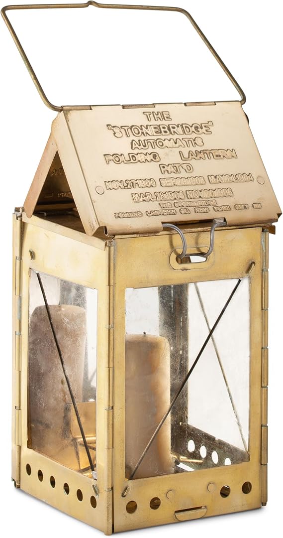 Kings County Tools Candle Lamp with Hanging Handle, Brass, 4.5 x 8.5