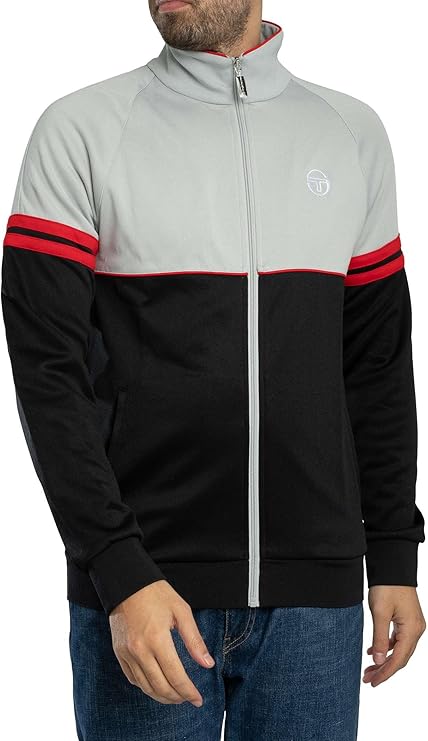 Sergio Tacchini Men's Orion Track Jacket, Grey/Black/Red