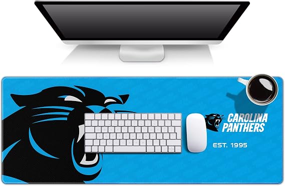 YouTheFan NFL Officially-Licensed Logo Series Desk Pad SMU - Water and Stain Resistant, Heavy-Duty Non-Slip Rubber Backing - fits Under Mouse, Computer and Keyboard