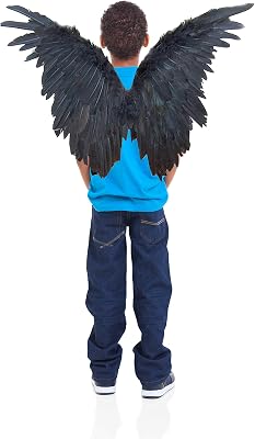SACASUSA Black Feather Fairy Angel Wings for Halloween costumes Adults Men Women