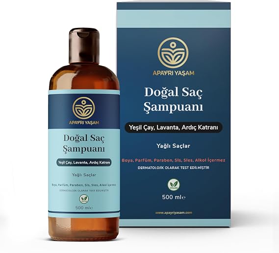 Yeşil Çay Lavanta Ardıç Katranı Özlü Yağlı Saçlar İçin Besleyici ve Onarıcı Şampuan 500 ML
