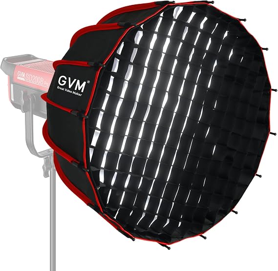GVM 24"/60cm Soft Boxes Lighting Bowens Mount, Parabolic Softbox Quick Release Compatible with PRO-SD200B/ SD300B/SD400B/SD500B/SD650B/ and Other Bowens Mount Light, Softbox for Studio Photography