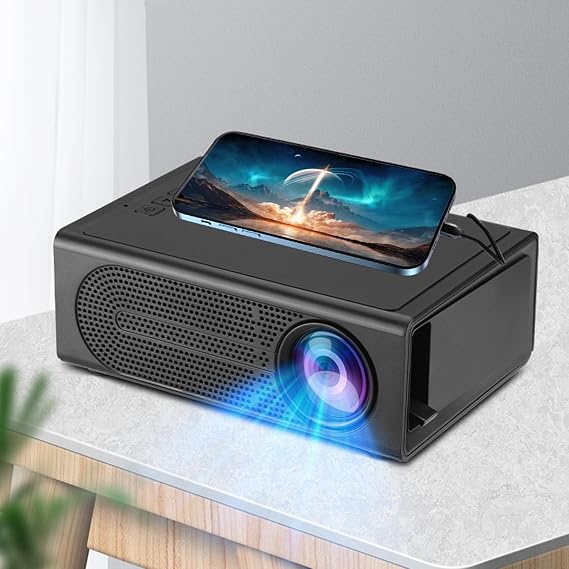 Portable Wall Projector for Bedroom, Mini Projector with Remote LED, Phone Projector 1080p HD, Projecter for Living Room and Bedroom HDMI/USB/Av/Memory Card