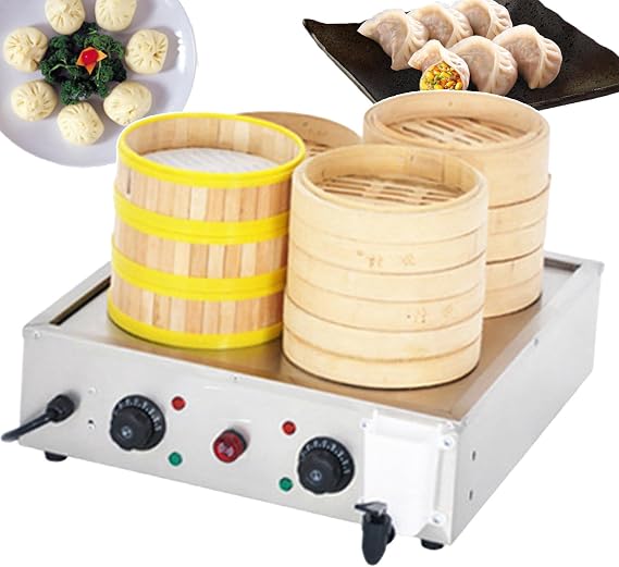 Commercial Steamed Bun Oven Food Steamer Four-Hole Steamed Buns Machine Electric Hot Food Steamer Food Warmer