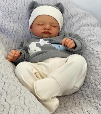 iCradle Lovely Real Look Reborn Baby Dolls Boy 20 inch 50 cm Soft Vinyl Baby Doll Realistic Sleeping Newborn Doll Painted Hair Toy for Kids 3
