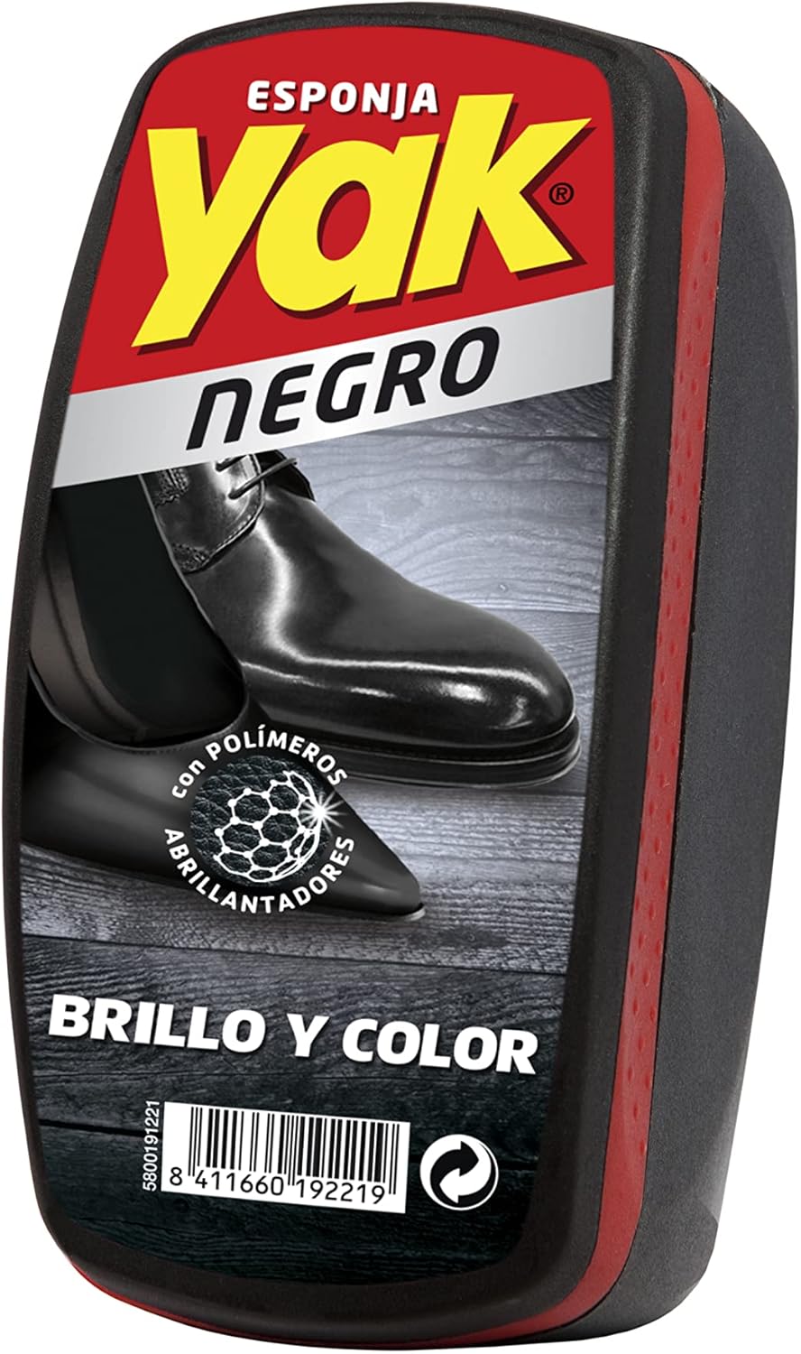 Yak - Black Shine and Immediate Colour Cleansing Sponge for Leather Shoes - 130g